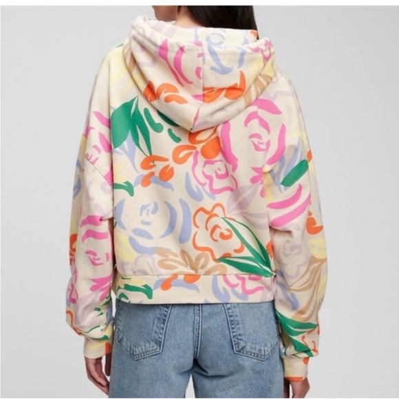 Gap cropped floral hoodie - Picture 2 of 5